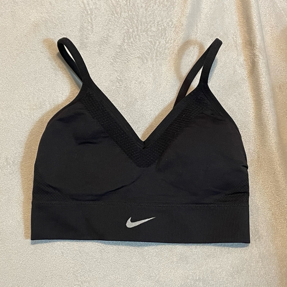 Women’s Nike Dri- Fit sports bra, black, size small